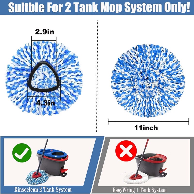 FOOKCIAN 3-Pack Spin Mop Replacement Head for O-Ceda RinseClean Spin Mop Refill 2-Tank System Microfiber Deep Cleaning Machine Washable and Easy-to-Replace - Image 2